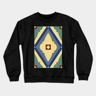 Abstract geometric diamond pattern yellow, green and blue Crewneck Sweatshirt